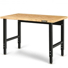Load image into Gallery viewer, 48" Adjustable Height Bamboo Steel Frame Workbench
