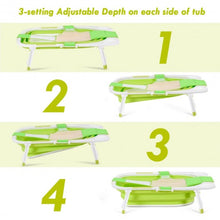 Load image into Gallery viewer, Baby Folding Collapsible Portable Bathtub w/ Block-Green
