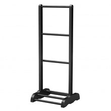 Load image into Gallery viewer, 3-Bar Acacia Wood Freestanding Bathroom Towel Rack  w/Bottom Storage Shelf-Black
