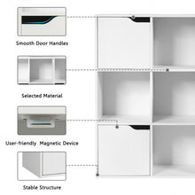 Load image into Gallery viewer, 9 Cube Storage Wood Divider Bookcase-White
