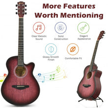 Load image into Gallery viewer, 40" Full Size Cutaway Acoustic Guitar Starter Guitarra Bundle Kit -Red
