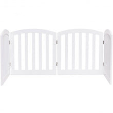 Load image into Gallery viewer, 24" Configurable Folding Free Standing 4 Panel Wood Pet Fence-White
