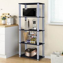 Load image into Gallery viewer, 5-Tier Multi-Functional Storage Shelves Rack Display Bookcase-Black
