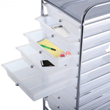 Load image into Gallery viewer, 10 Drawer Rolling Storage Cart Organizer-Clear
