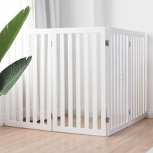 Load image into Gallery viewer, 35'' Folding Standing 4 Panel Wood Pet Fence-White
