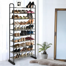 Load image into Gallery viewer, 10-Tier Metal Frame Shoe Rack Space-saving Shoe Organizer
