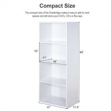Load image into Gallery viewer, 4 Tier Open Shelf  Storage Display Cabinet-White
