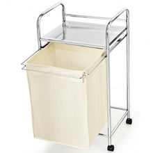 Load image into Gallery viewer, Laundry Hamper Basket Cart with Shelf and Removable Bag
