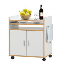 Load image into Gallery viewer, Rolling Kitchen Trolley Microwave Cart Storage Cabinet with Removable Shelf
