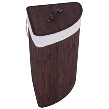Load image into Gallery viewer, Corner Bamboo Hamper Laundry Basket-Brown
