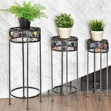 Load image into Gallery viewer, 3 pcs Round Display Ceramic Beads Metal Plant Stand

