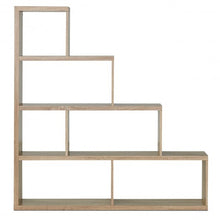 Load image into Gallery viewer, 6 Cubes Ladder Shelf Corner Bookshelf Storage Bookcase-Natural
