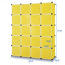 Load image into Gallery viewer, DIY Cube Portable Closet Wardrobe Storage Cabinet with Doors-Yellow
