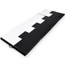 Load image into Gallery viewer, Gymnastics Mat Folding Portable Exercise Aerobics Exercise Mat-Black &amp; White
