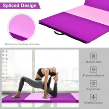 Load image into Gallery viewer, 4 Inch x 8 Inch Folding Gymnastics Panel Mat with Handles Hook-Pink
