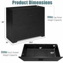 Load image into Gallery viewer, 2-Drawer Lateral File Cabinet with Adjustable Bars for Home and Office
