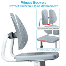 Load image into Gallery viewer, Height Adjustable Kids Study Desk and Chair Set-Gray
