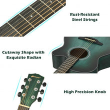 Load image into Gallery viewer, 40" Full Size Cutaway Acoustic Guitar Starter Guitarra Bundle Kit -Green
