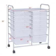 Load image into Gallery viewer, 12 Storage Drawer Organizer Bins Rolling Cart
