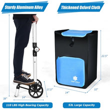 Load image into Gallery viewer, Folding Utility Shopping Trolley with Removable Bag-Blue
