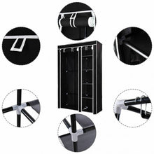Load image into Gallery viewer, 69" Portable Closet Storage Organizer Clothes Wardrobe-Black
