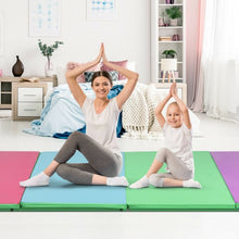 Load image into Gallery viewer, Gymnastics PU Mat  Thick Folding Panel Gym Fitness Exercise-Multicolor
