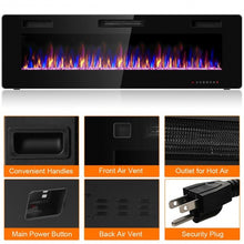 Load image into Gallery viewer, 60" Recessed Ultra Thin Mounted Wall Electric Fireplace
