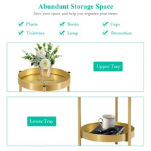 Load image into Gallery viewer, 2 Tier Mid Century Modern Metal Plant Stand-Golden
