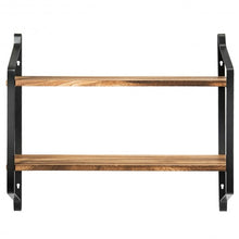 Load image into Gallery viewer, Wooden Wall-Mounted 2-Tier Floating Shelves
