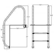 Load image into Gallery viewer, 2-Step Stainless Steel Non-Slip Swimming Pool Ladder
