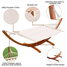 Load image into Gallery viewer, 161" Outdoor Swing Wooden Curved Arc Hammock
