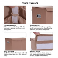 Load image into Gallery viewer, Double Laundry Hamper Storage Collapsible Basket Cothes Organizer-Brown
