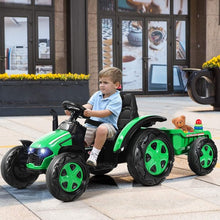 Load image into Gallery viewer, 2 in 1 Electric 12V Kids Ride on Car Tractor w/Remote Control LED Light Horn-GN
