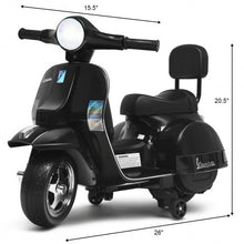 Load image into Gallery viewer, 6V Kids Ride On Vespa Scooter Motorcycle for Toddler-Black
