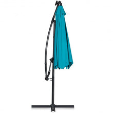 Load image into Gallery viewer, 10FT 360 Rotation Solar Powered LED Patio Offset Umbrella-Turquoise
