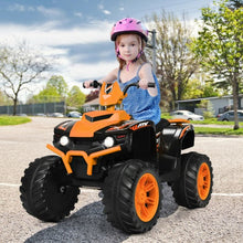 Load image into Gallery viewer, 12V Kids Electric 4-Wheeler ATV Quad Ride On Car with LED Light-Orange
