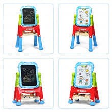 Load image into Gallery viewer, Height Adjustable Kids Art Easel Magnetic Double Sided Board-Blue
