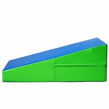 Load image into Gallery viewer, Incline Wedge Fitness Skill Tumbling Gymnastics Mat-Blue and Green
