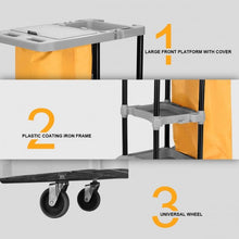 Load image into Gallery viewer, Commercial Janitorial Cleaning Cart 3 Shelf Housekeeping Ultility Cart
