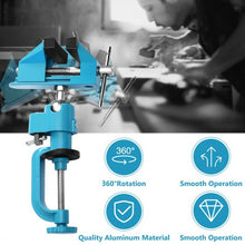 Load image into Gallery viewer, Bench Vise Swivel 3" Tabletop Clamp Vice Tilts Rotate 360 Universal Work

