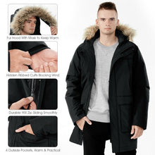 Load image into Gallery viewer, Men's Hooded Insulated Winter Puffer Parka Coat-Black-XXXL
