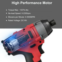 Load image into Gallery viewer, 18V Cordless Driver Impact Tool Kit with LED Light
