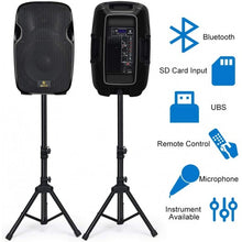 Load image into Gallery viewer, Portable DJ Speaker w/Active &amp; Passive Speakers &amp; 2 Speaker Stands  Microphone

