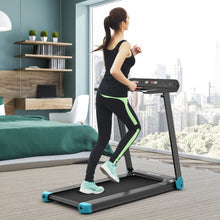 Load image into Gallery viewer, Folding Electric Compact Walking Treadmill with APP Control Speaker-Blue

