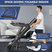 Load image into Gallery viewer, 4.75HP Folding Treadmill with Preset Programs Touch Screen Control-Black
