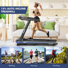 Load image into Gallery viewer, 4.75HP Folding Treadmill with Preset Programs Touch Screen Control-Black

