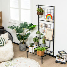 Load image into Gallery viewer, 3-Tier Hanging Plant Stand with Grid Panel Display Shelf
