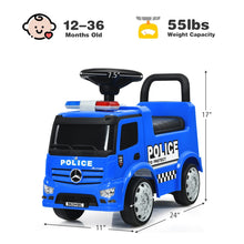 Load image into Gallery viewer, Mercedes Benz Kids Ride On Push Licensed Police Car-Blue
