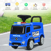 Load image into Gallery viewer, Mercedes Benz Kids Ride On Push Licensed Police Car-Blue
