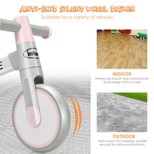 Load image into Gallery viewer, Indoor Outdoor Kids Riding Balance Bike with Silent Wheels-Pink
